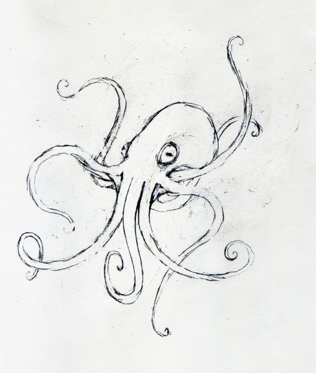 460x543 Octopus Sketch Leeviathan Art Octopus Sketch