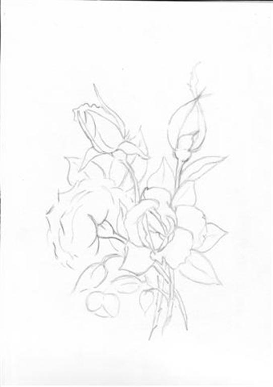 542x768 Water Color Pencil Roses Tutorial