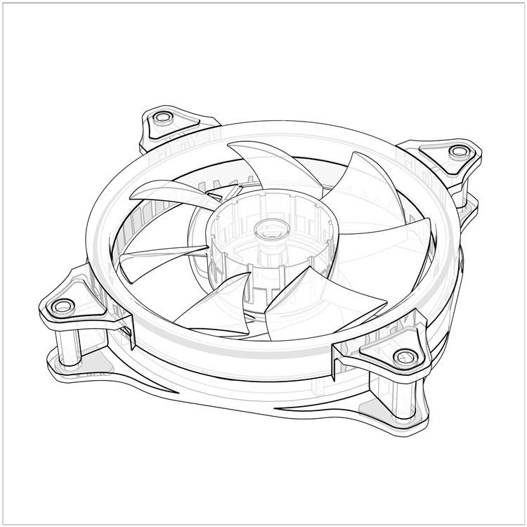 750x750 Case Cooling Fan 120mm Ring Led Fan 3pin4pin Computer Water