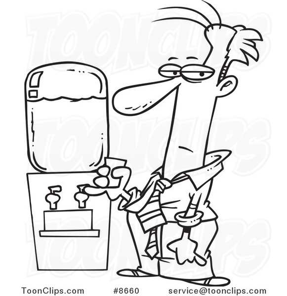 581x600 Cartoon Black And White Line Drawing Of A Business Man By A Water