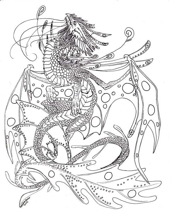 600x757 Water Dragon Lineart Version 1 By Redaventador