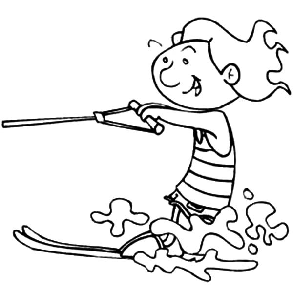 600x600 How To Draw Water Skiing Coloring Pages Batch Coloring