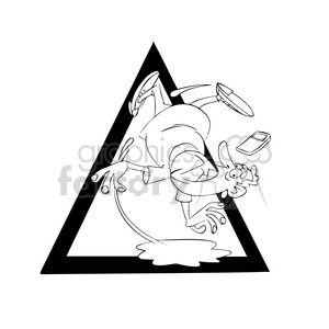 300x300 Royalty Free Man Slipping On Puddle Of Water Drawing 394324 Vector