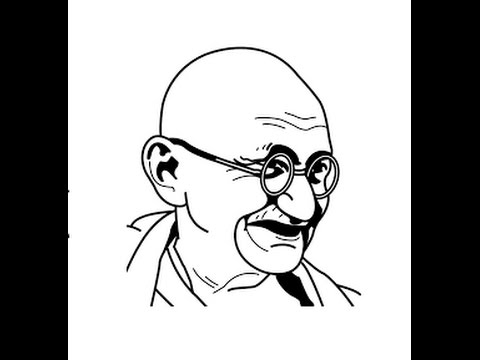 480x360 How To Draw Mahatma Gandhi Face Sketch Step By Step