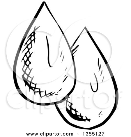 450x470 Clipart Of Black And White Sketched Water Drops