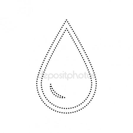 450x450 Drop Of Water Sign. Vector. Black Dotted Icon On White Background
