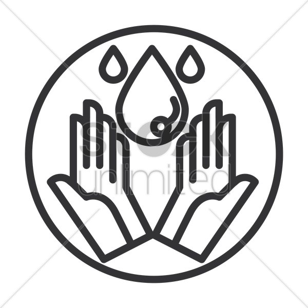 600x600 Hands With Water Drops Vector Image