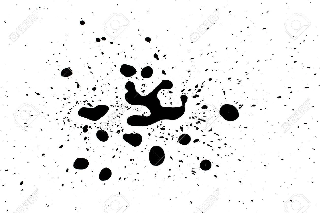1300x866 Chinese Ink Drops On A White Background. Stock Photo, Picture