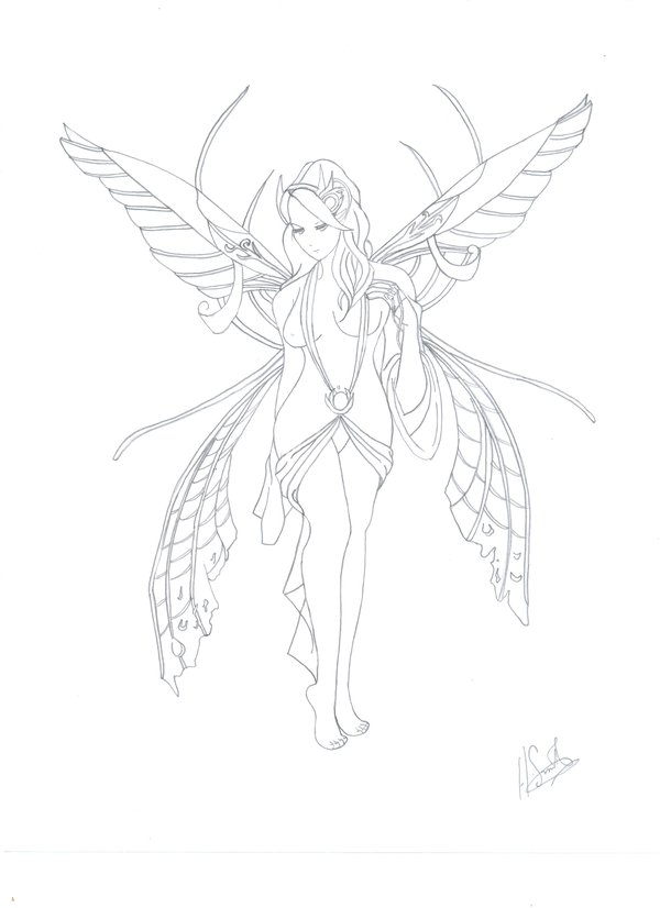 600x826 Water Fairy Sketch By Hsadda