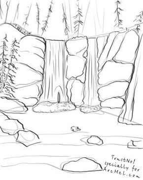 290x364 How To Draw A Waterfall Step 3 Picturi Draw
