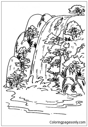 350x502 Adaberbagai Waterfall Coloring Page