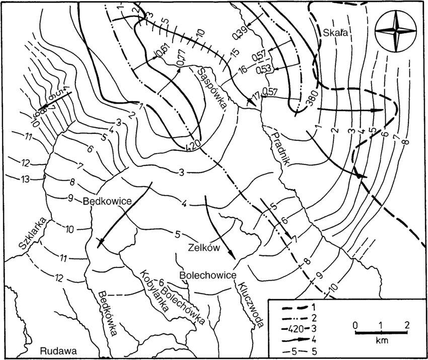 850x716 Map Of Horizontal Water Flow In The Upper Jurassic Aquifer In Se