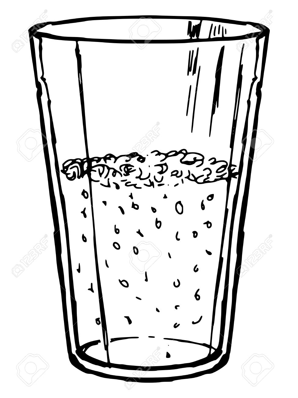 974x1300 Hand Drawn, Doodle, Sketch Illustration Of Glass Of Cola Royalty