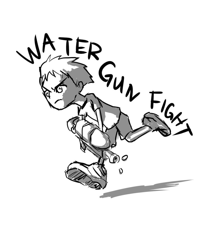 827x967 Water Gun Fight By Flydragonhiryu