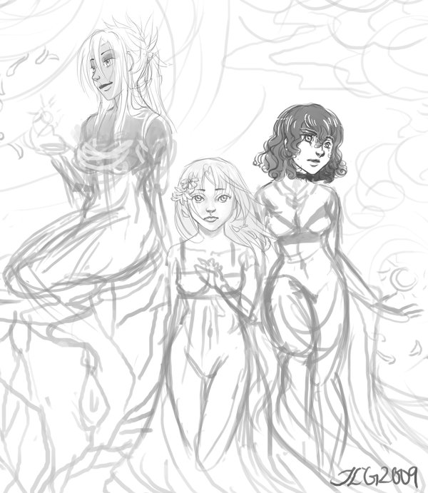 600x691 Hyacinth Goddesses Sketch By Jlgribble