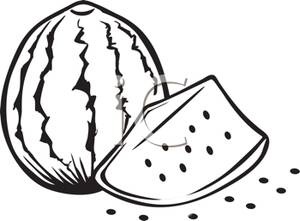 300x221 Watermelon Clipart Black And White Letters