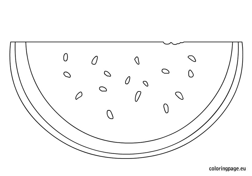 822x575 Watermelon Coloring Page
