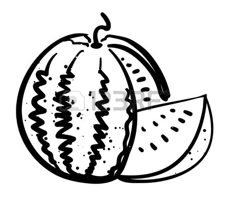 450x394 Cartoon Image Of Watermelon Icon. Summer Symbol Royalty Free