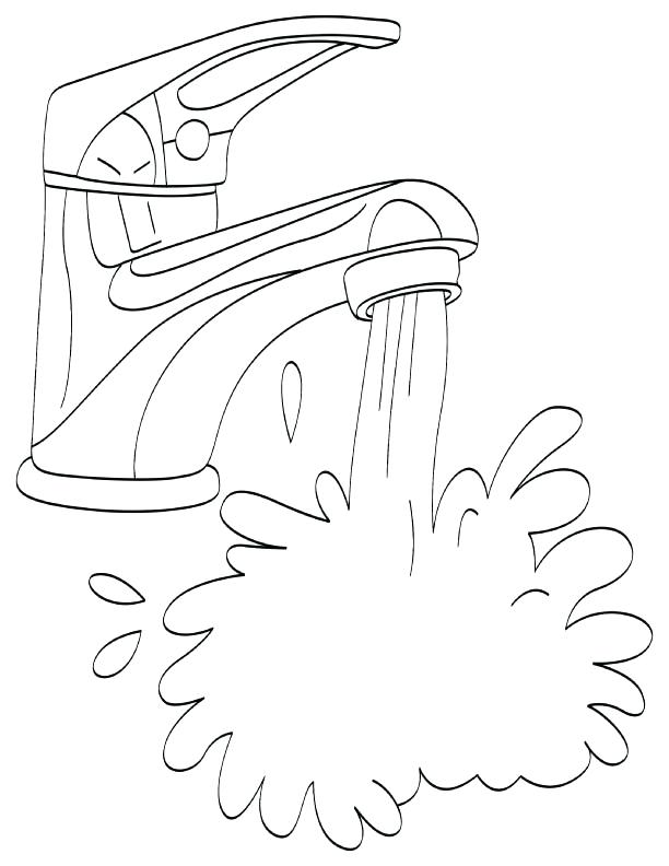 612x792 Water Park Coloring Pages Running Water From Tap Coloring Page
