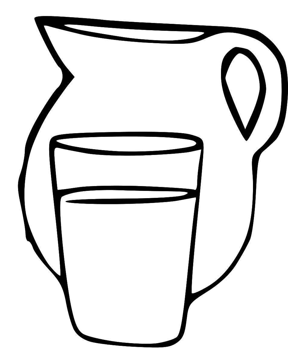 954x1172 Glass Of Water Clipart Black And White