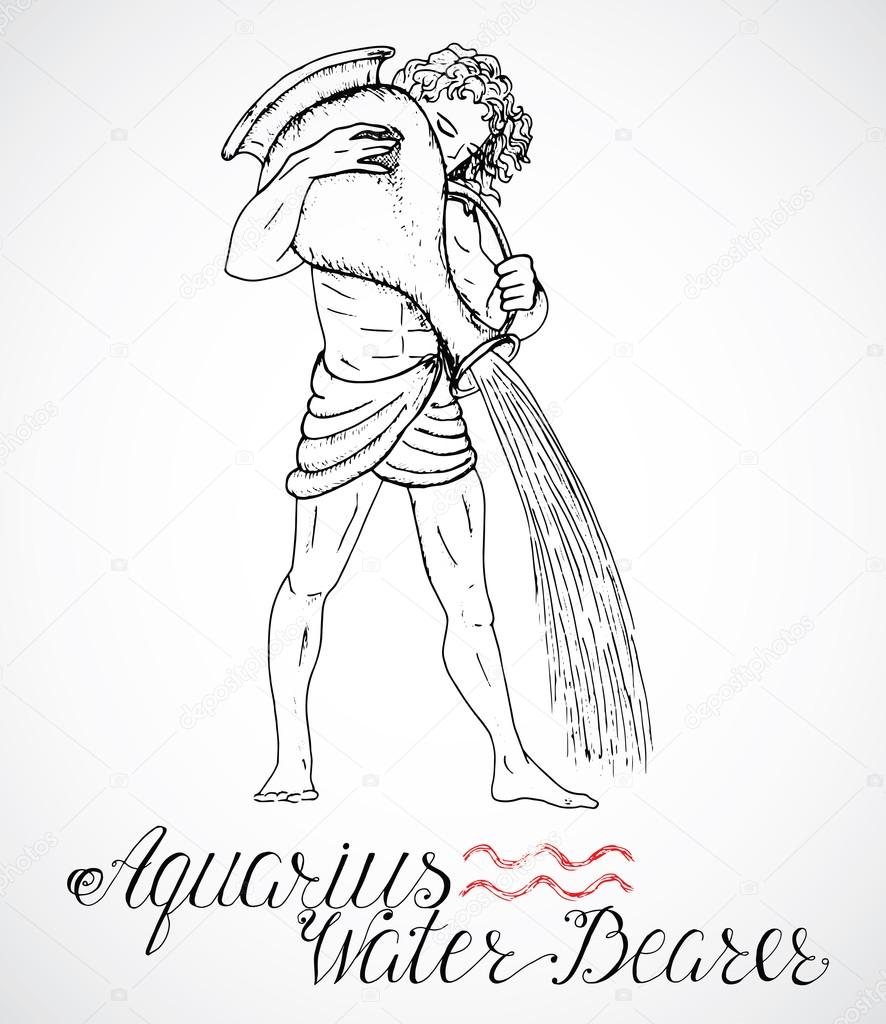 886x1024 Sign Water Bearer Or Aquarius Stock Vector Samiramay