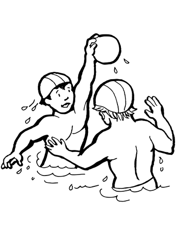 360x480 Kids Playing Water Polo Coloring Page Free Printable Coloring Pages
