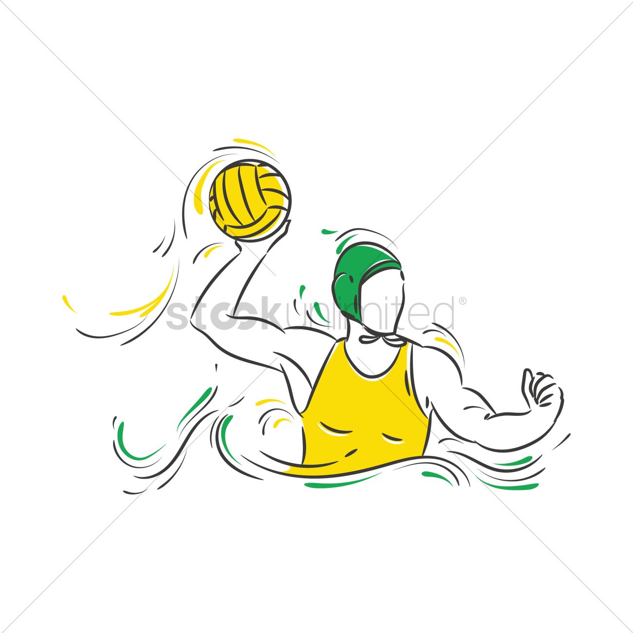 1300x1300 Athlete In A Water Polo Game Vector Image