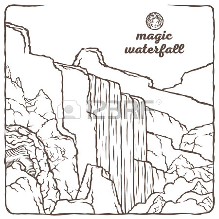 450x450 Realistic Vector Waterfall With Clear Water. Natural Element