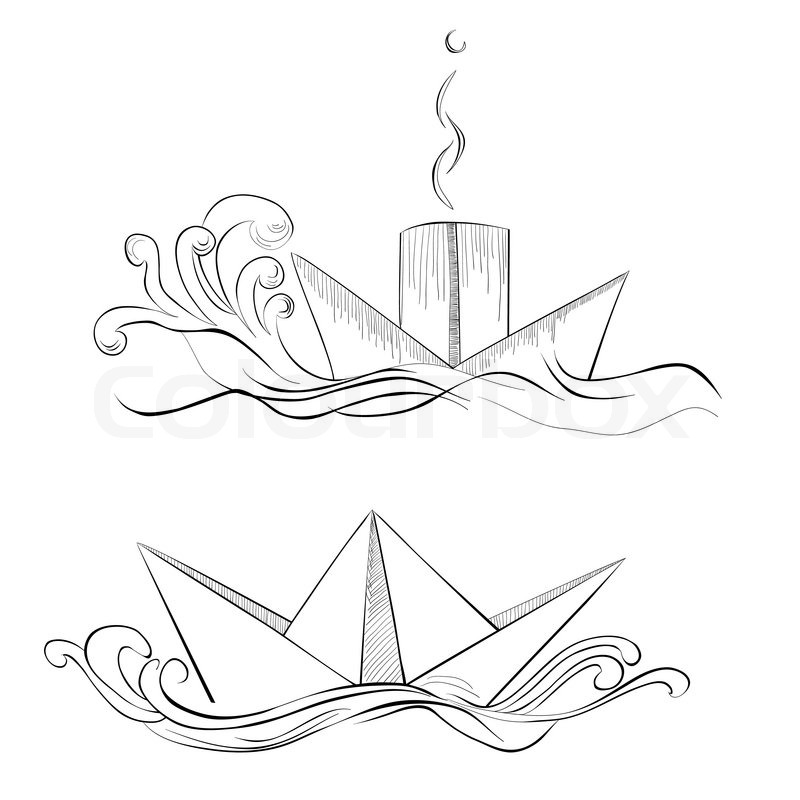 800x800 Sketch Of Hand Drawn Ship Stock Vector Colourbox