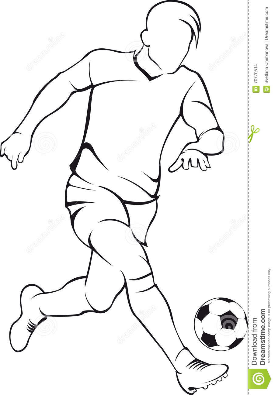 904x1300 Soccer Player Drawing