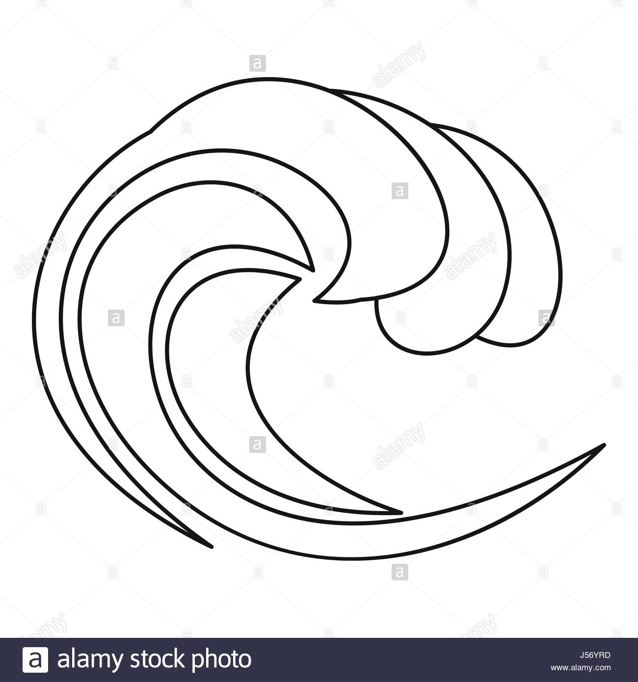 1300x1390 Water Wave Icon, Outline Style Stock Vector Art Amp Illustration