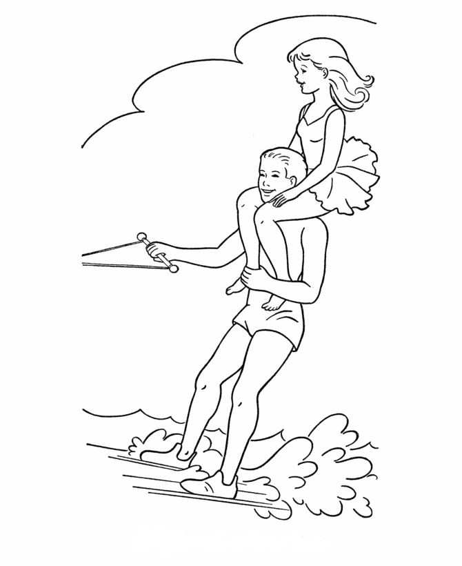 670x820 Kids N 9 Coloring Pages Of Water Skiing