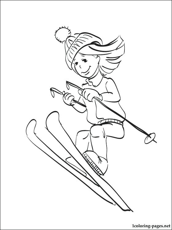 560x750 Skiing Coloring Pages Ski Ride In Winter Coloring Page Water