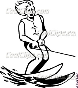 267x300 Woman Water Skiing Vector Clip Art