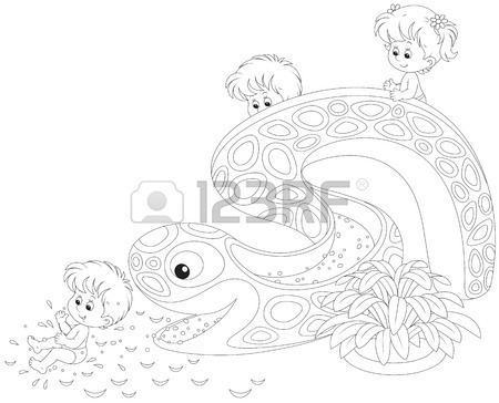 450x364 Boy On A Water Slide In An Aquapark Royalty Free Cliparts, Vectors