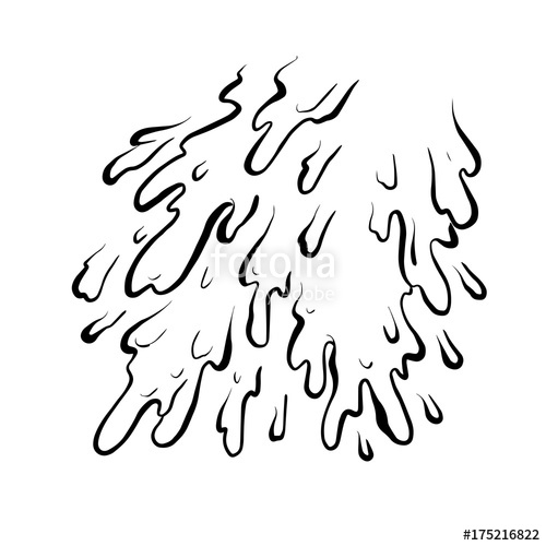 500x500 Hand Drawn Water Splash Vector Illustration. Stock Image
