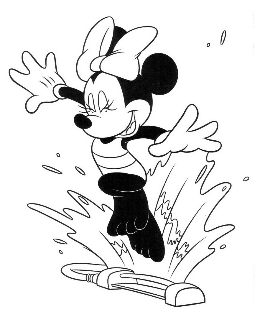 865x1058 Minnie Splashing Water Coloring Page Cartoon Pages
