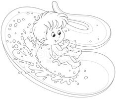 234x199 Boy On A Water Slide Stock Vectors
