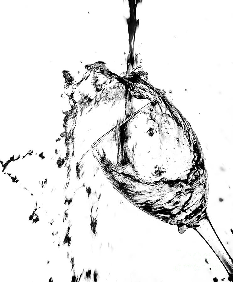 742x900 Water Splash Black And White