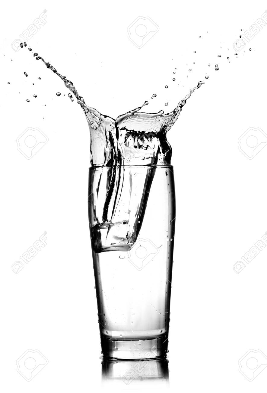 885x1300 Water Splash In Glass Isolated On White Stock Photo, Picture
