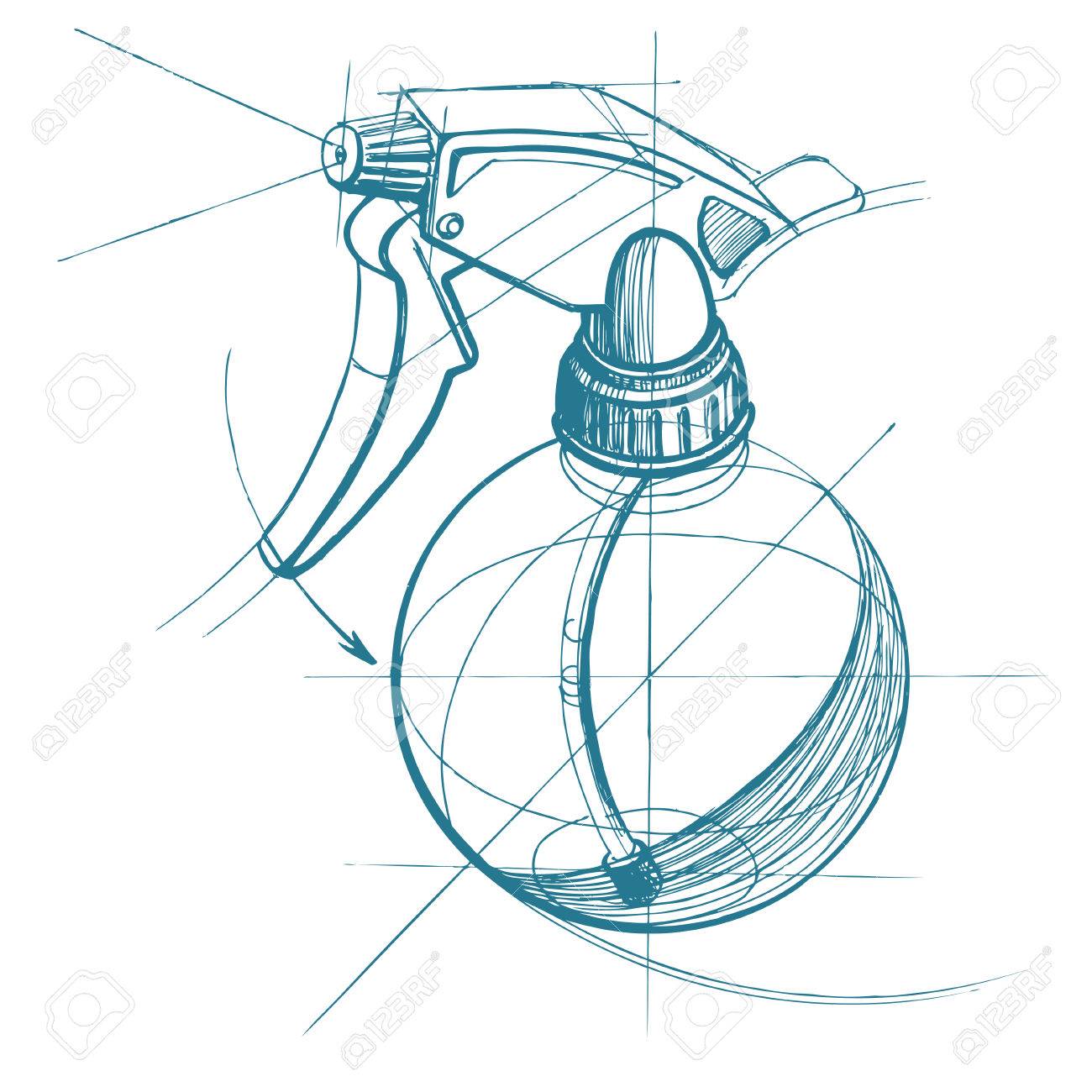 1300x1300 Spray Trigger, Atomizer, Sprayer, Pulverizer, Air Gun. Vector