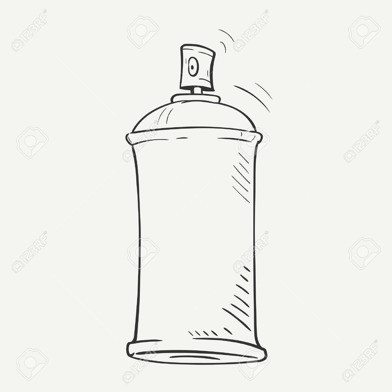 1300x1300 Cartoon Sketch Spray Can On White Background Royalty Free Cliparts