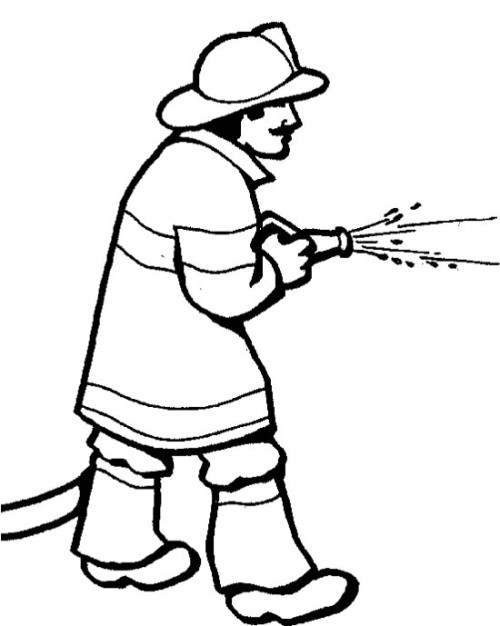 500x626 Fireman Spray Water Coloring Pages Kids Coloring Pages