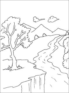 236x316 Printable Mountain Coloring Page. Free Pdf Download