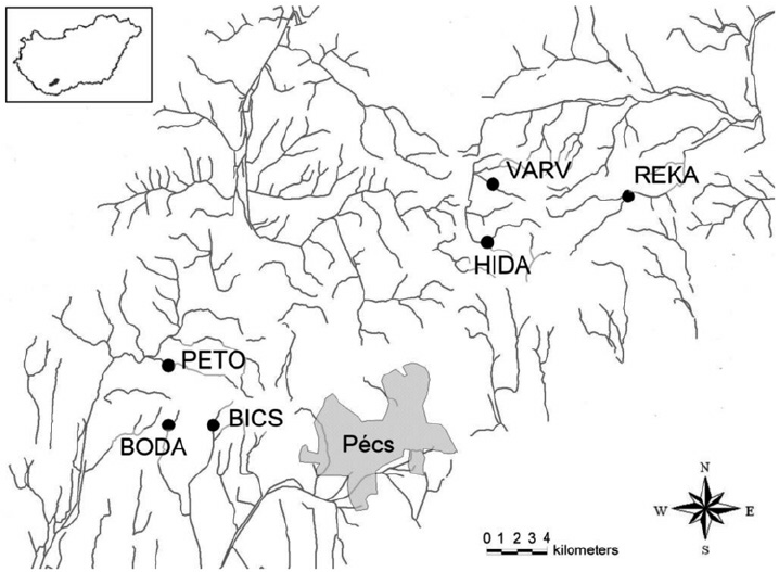 718x527 Schematic Outline Of The Water System And Study Sites In The Mecsek