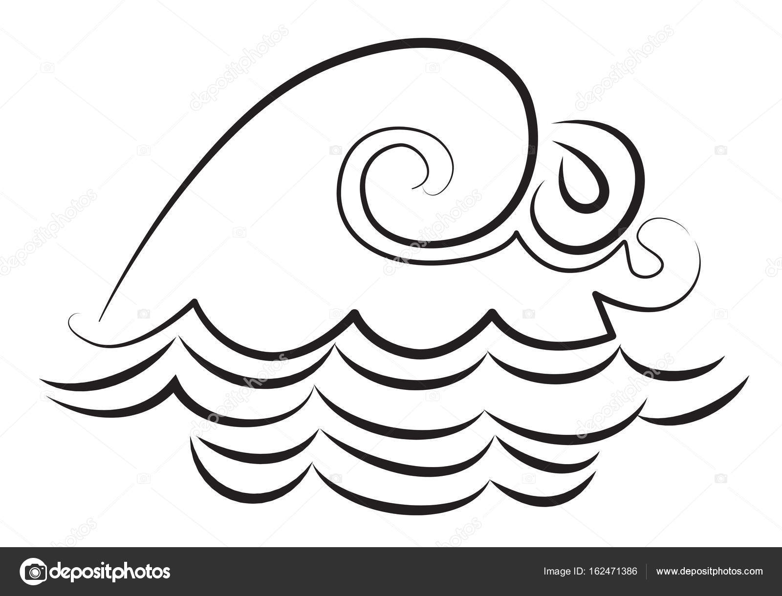 1600x1220 Cartoon Image Of Wave Icon. Water Wave Symbol Stock Vector