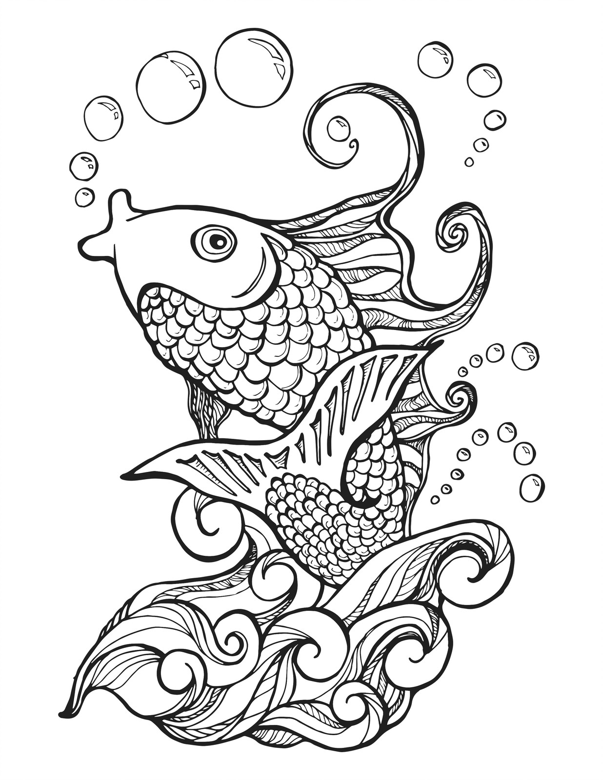 1236x1600 Koi Fish And Water Waves Jitterfly