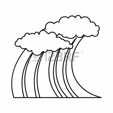 450x450 Ocean Wave With Foam Icon In Simple Style Isolated On White