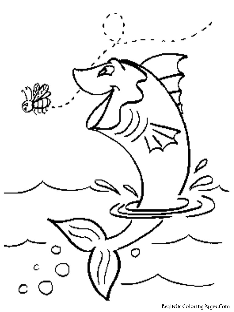 768x1024 Adult Coloring Pages Jumping Fish Water Waves Coloring Pages