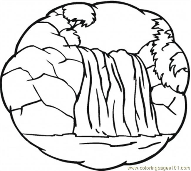 650x580 Little Waterfall Coloring Page